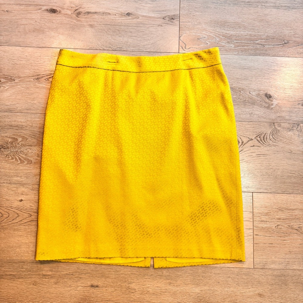 Coldwater Creek Womens Skirt Size 16 Pea Green Geometric Woven Business Career
